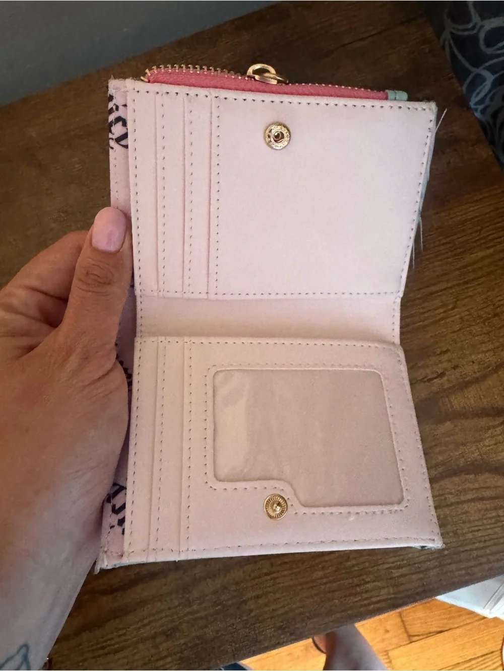 Juicy Couture Pink and Light Blue Velvet Card Holder Wallet